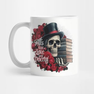 all s fair in love and poetry rose vintage Mug